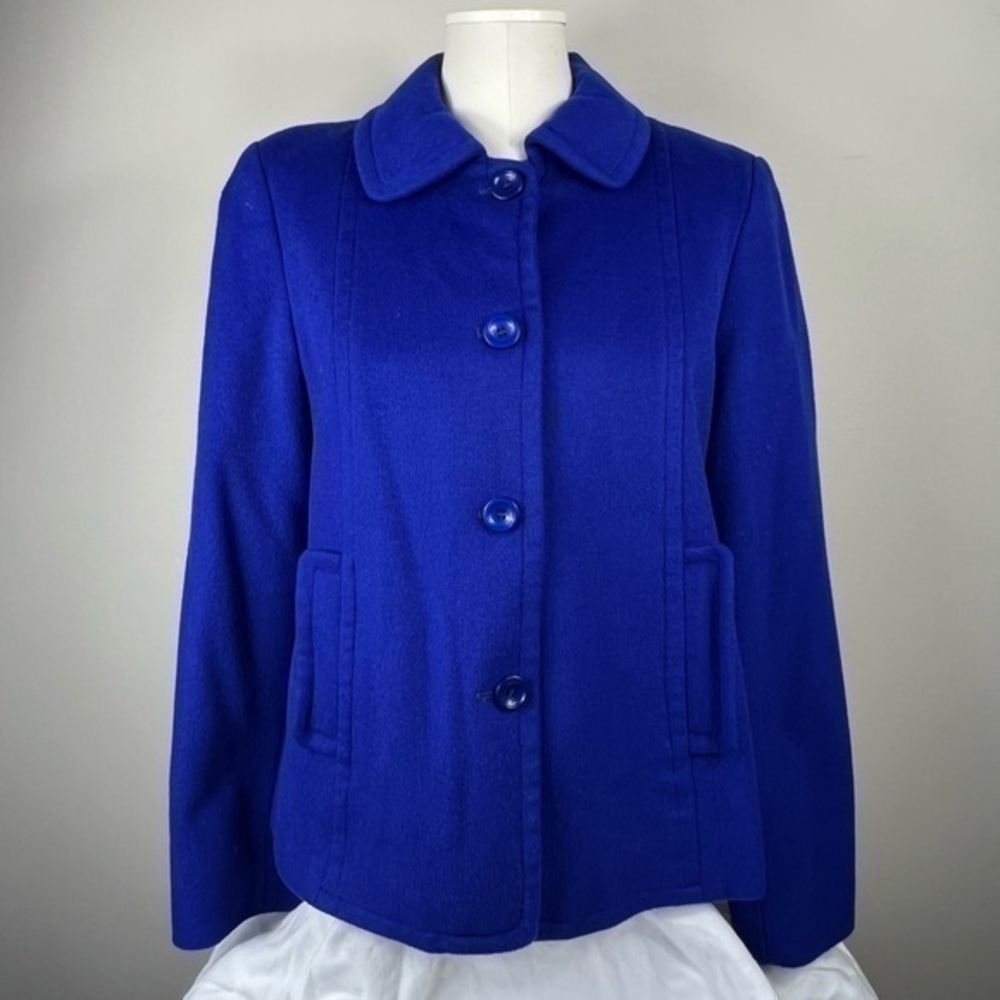 Peck And Peck Button Up Wool Peacoat - image 1